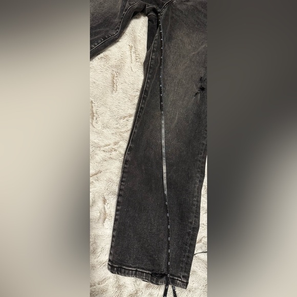 Flying Monkey Black High Rise Straight Leg Ripped Distressed Jeans - Picture 6 of 15